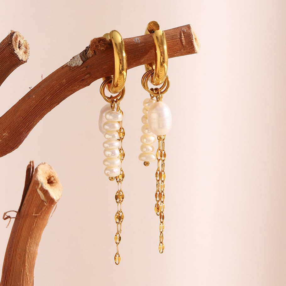 Naušnice Luxe Tassel - gold