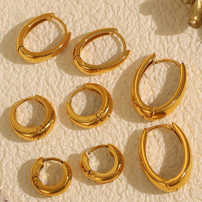 Naušnice Luxe Classic Oval - gold