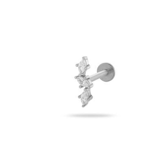 Piercing Three Ovals - silver