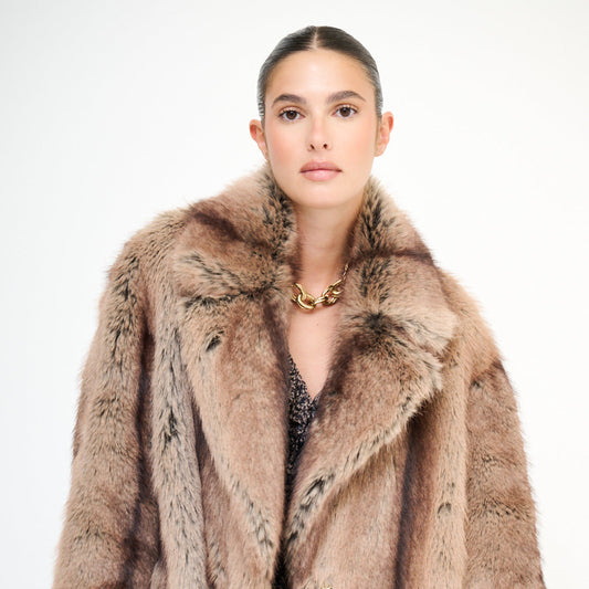 Jakna Fur Textured - camel