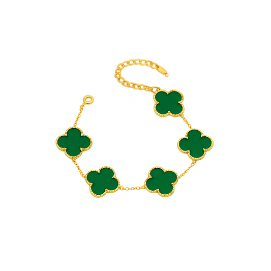Bracciale Luxe Clover - oro/verde