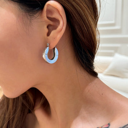 Naušnice Luxe Classic Hoop - silver