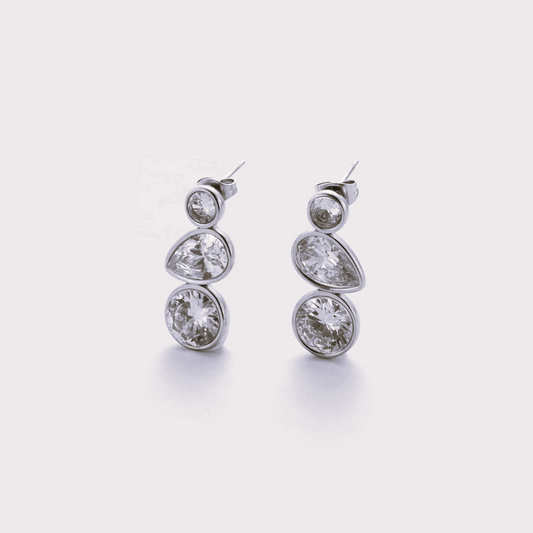 Naušnice Luxe Drop Pendant - silver