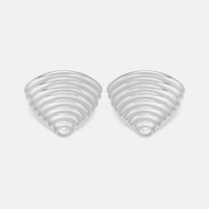 Naušnice Luxe Fan Stripe - silver