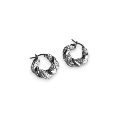 Naušnice Luxe Twist Pendant - silver