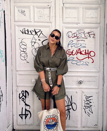 Linen Jumpsuit - Military Green