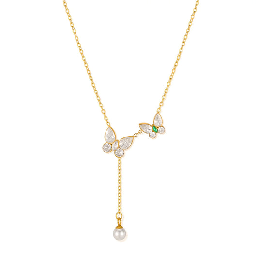 Lančić Luxe Butterfly Pearl