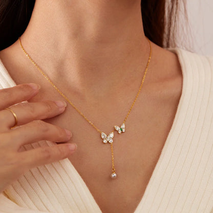 Lančić Luxe Butterfly Pearl