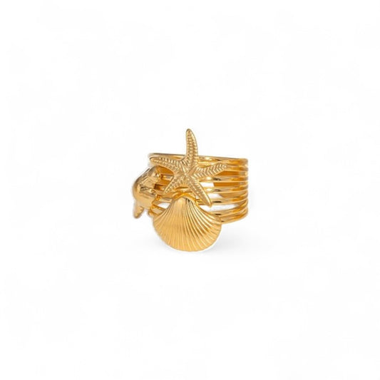 Prsten Luxe Shell Starfish Layer