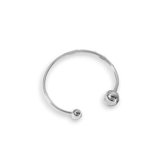 Bracelet Luxe Two Ball Bangle - silver 