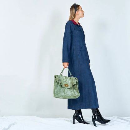 Torba Disstressed Leather - celadon