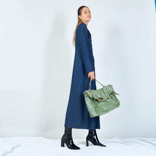 Torba Disstressed Leather - celadon