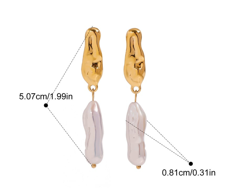 Naušnice Luxe Irregular Pearl