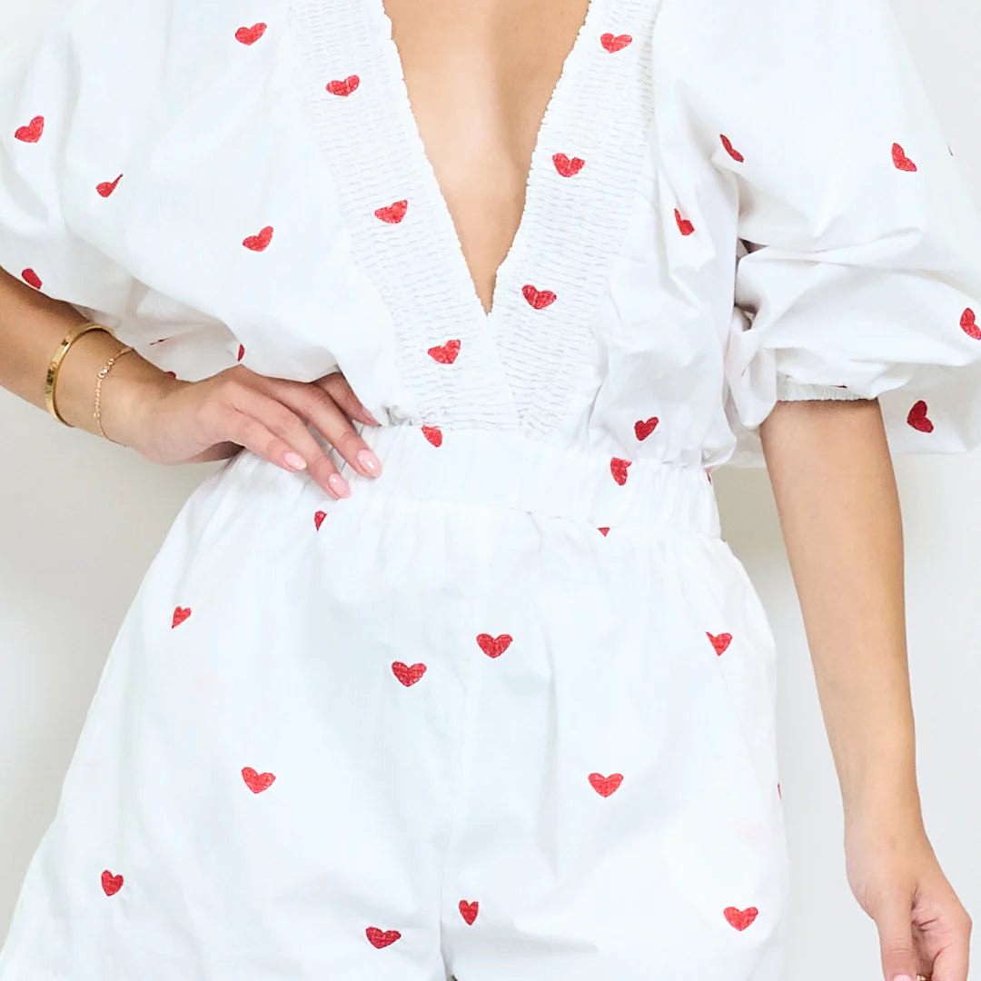 Jumpsuit Joy Red Hearts