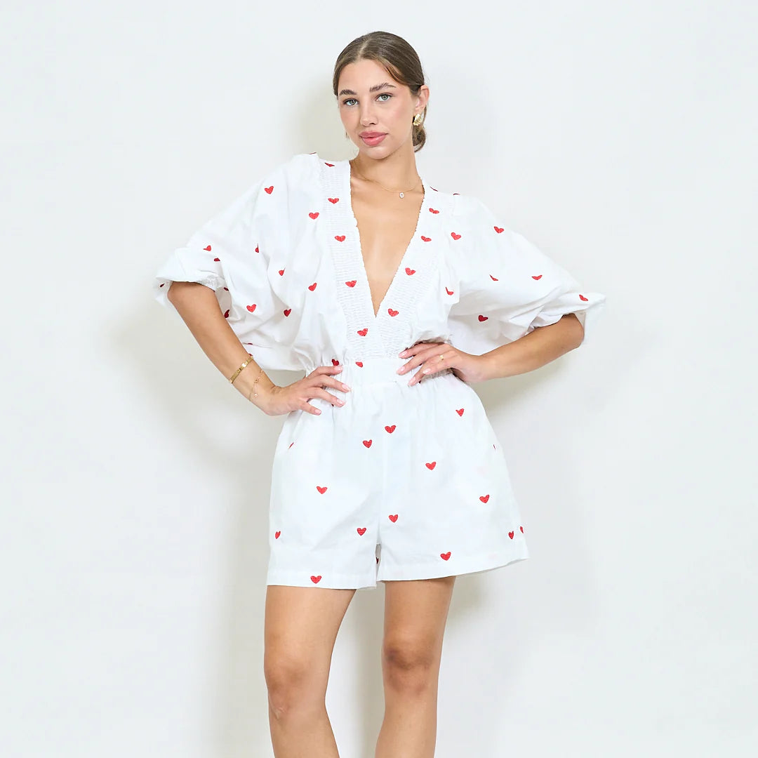Jumpsuit Joy Red Hearts