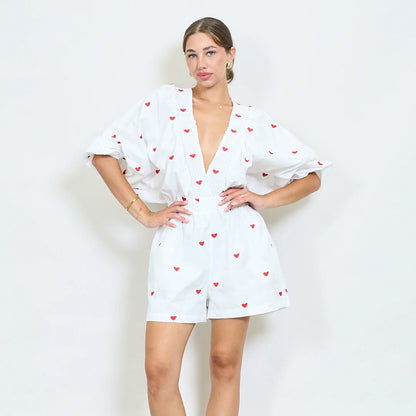 Jumpsuit Joy Red Hearts