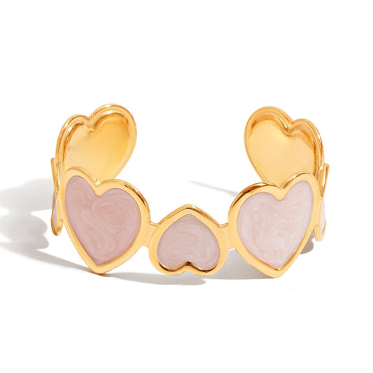 Luxe Pink Heart Bracelet 