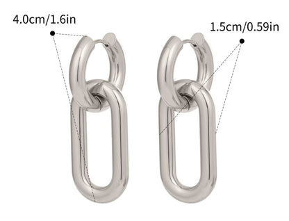 Naušnice Luxe Hoop Circle - silver