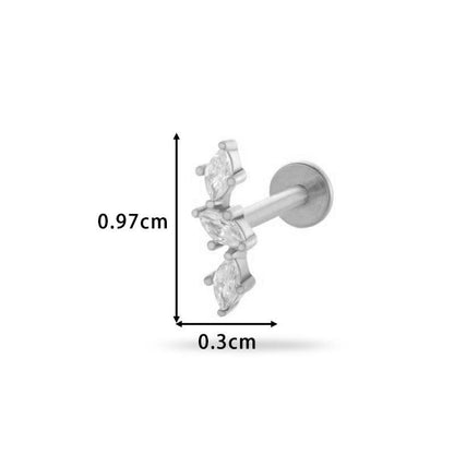 Piercing Three Ovals - silver
