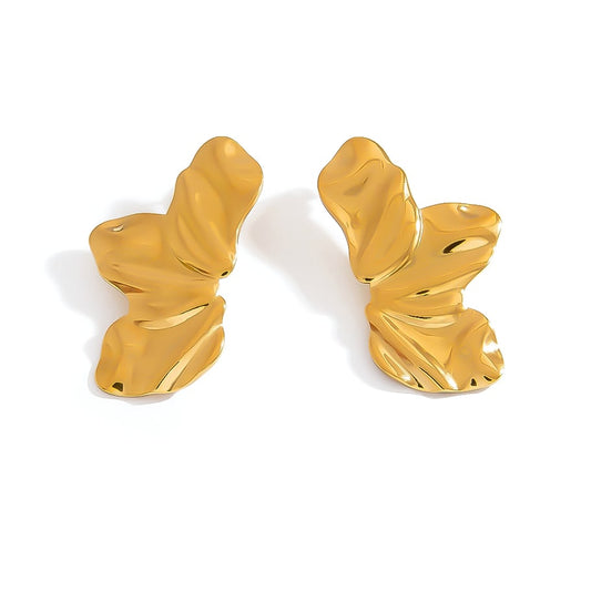 Earrings Luxe Half Flower - gold