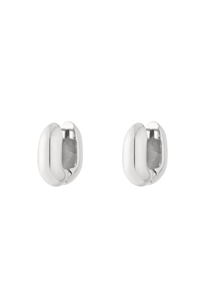 Naušnice Luxe Rectangle Hoop - silver