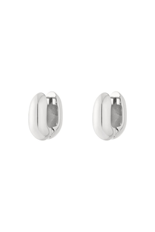 Naušnice Luxe Rectangle Hoop - silver