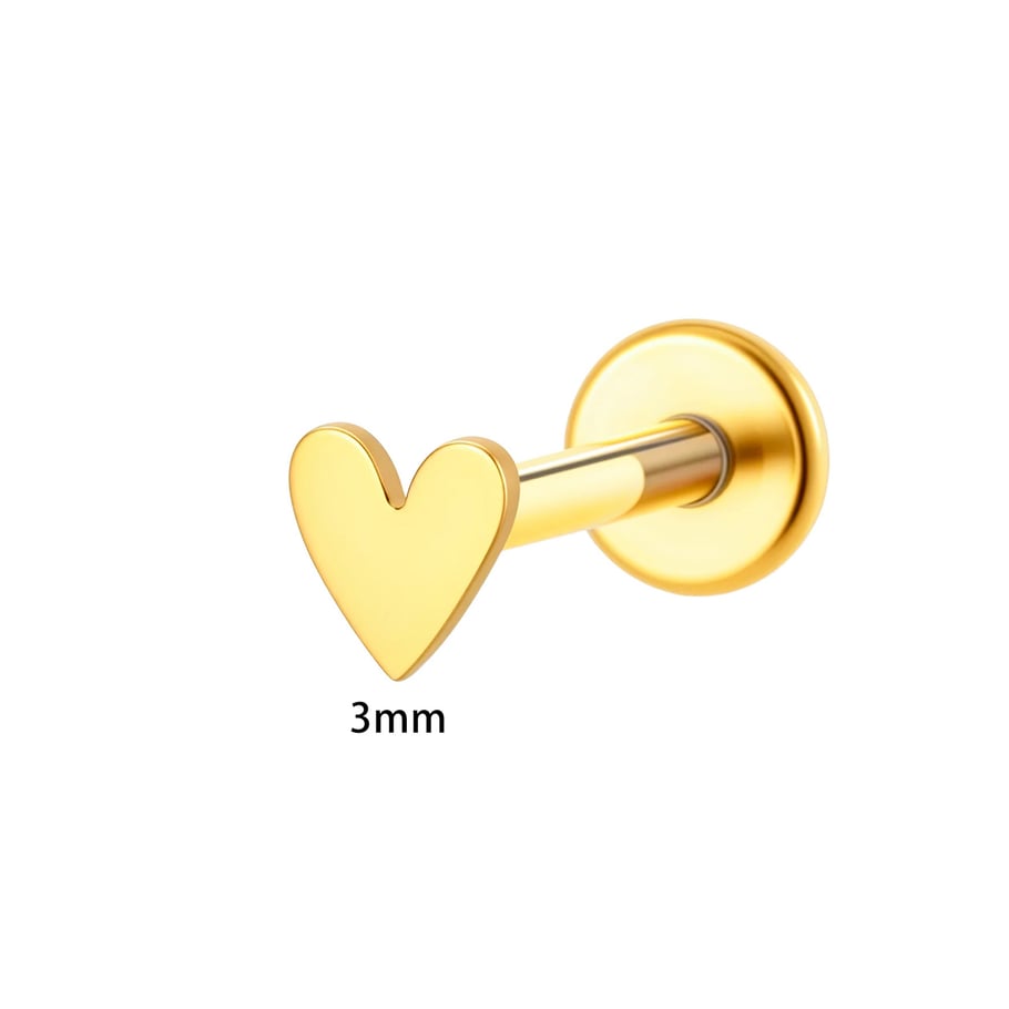 Piercing Solid Heart - gold