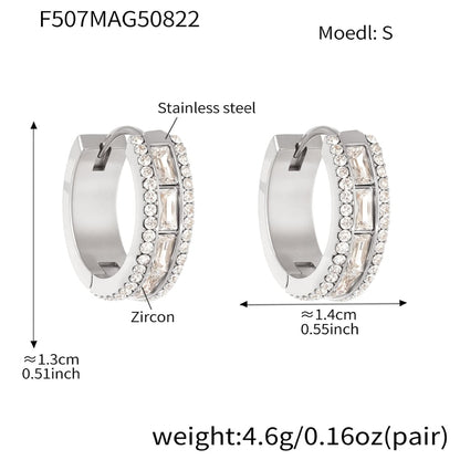 Naušnice Luxe Luxurious Zircon Hoop - silver