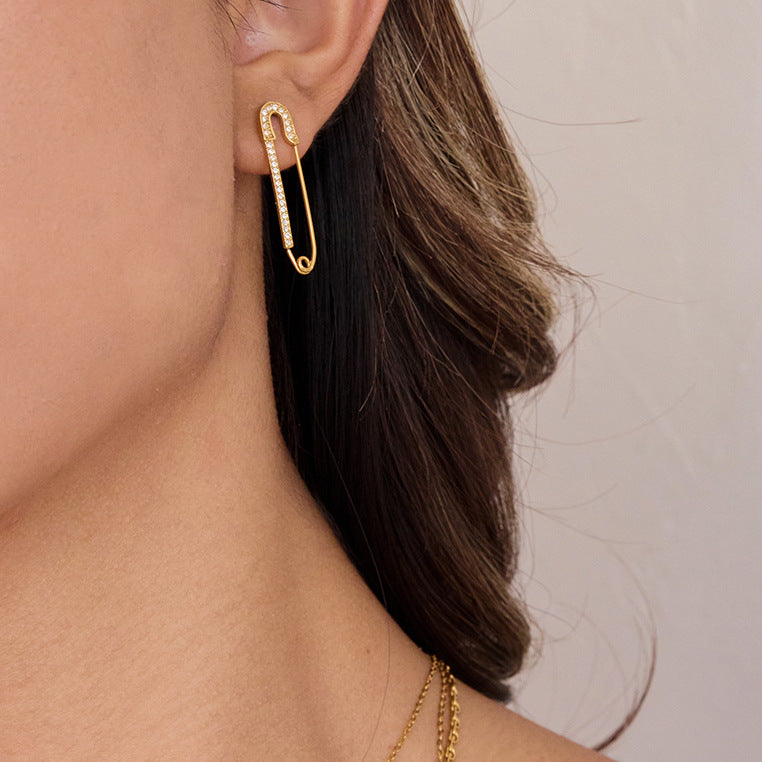 Naušnice Luxe Paper Clip Zircon
