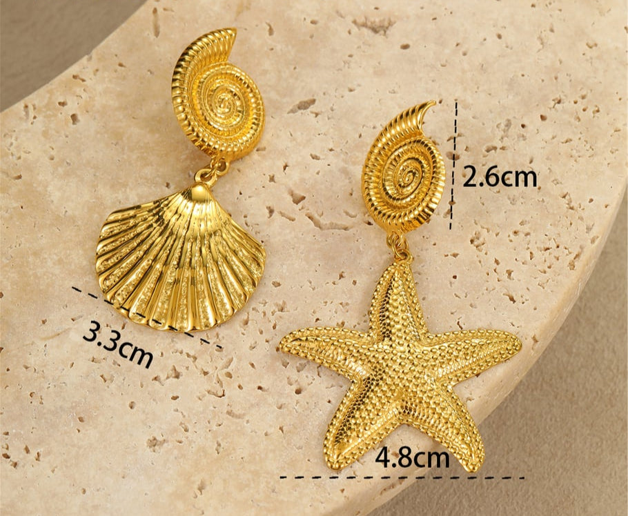 Naušnice Luxe Star and Shell