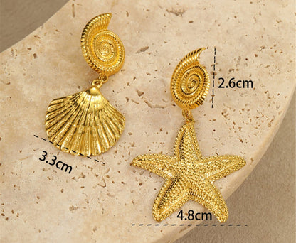 Naušnice Luxe Star and Shell