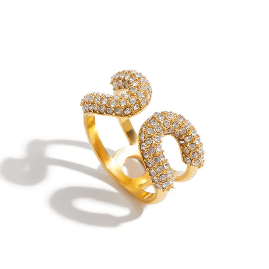 Prsten Luxe Paper Clip Zircon