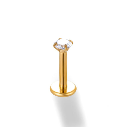 Piercing Transparent Zircon - gold