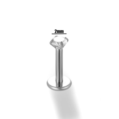 Piercing Transparent Zircon - silver