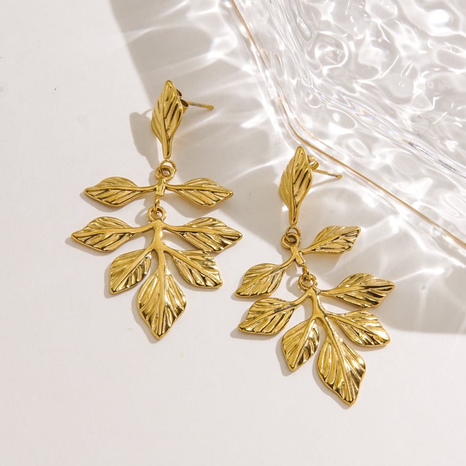 Naušnice Luxe Leaf