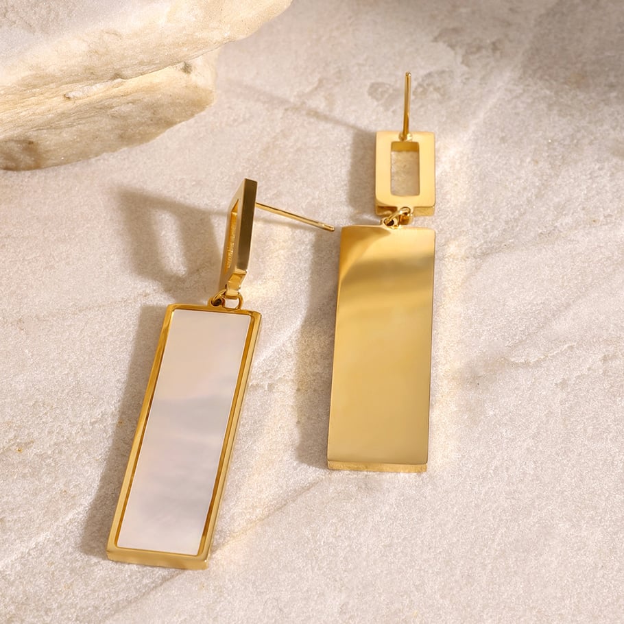 Naušnice Luxe Geometric Pearl