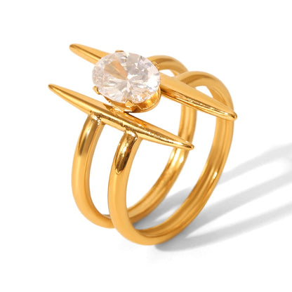 Prsten Luxe Modern Geometric Zircon