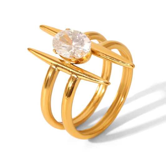 Prsten Luxe Modern Geometric Zircon