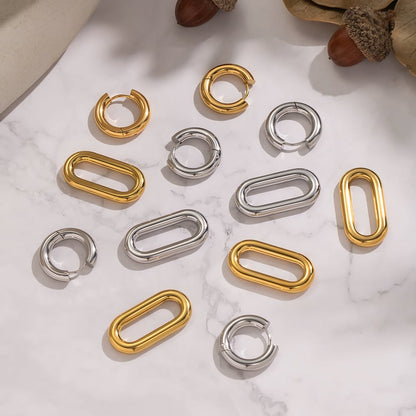 Naušnice Luxe Hoop Circle - silver