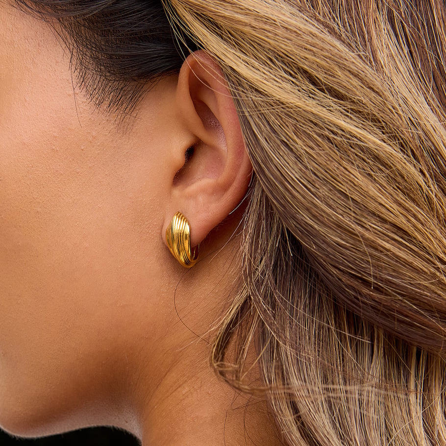 Luxe Shell Stripe Earrings