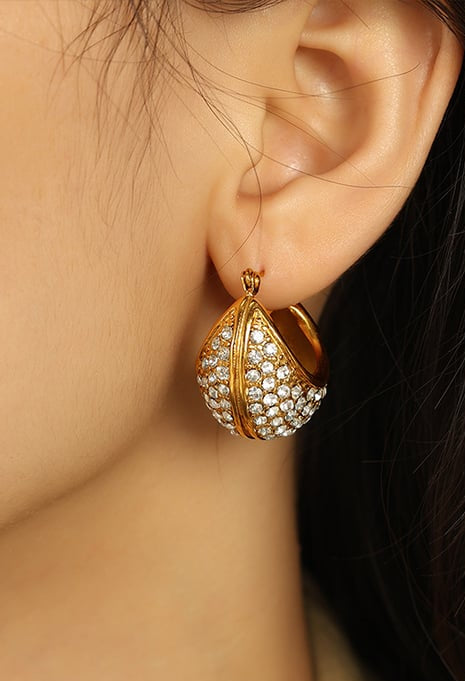 Naušnice Luxe Zircon Hoop