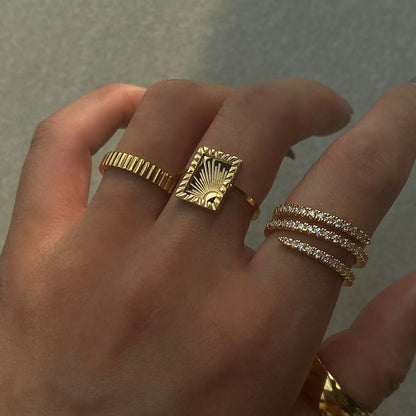 Prsten Luxe Cubic Zirconia - gold