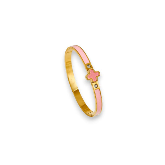 Narukvica Luxe Bangle Clover - gold/rose