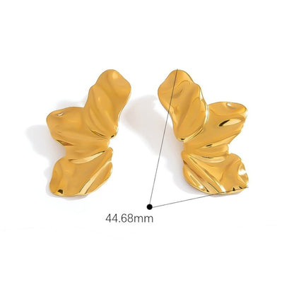 Earrings Luxe Half Flower - gold