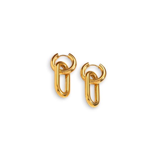 Naušnice Luxe Hoop Circle - gold