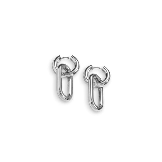 Naušnice Luxe Hoop Circle - silver