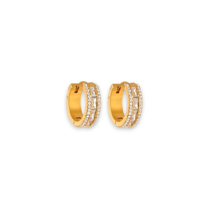 Naušnice Luxe Luxurious Zircon Hoop - gold