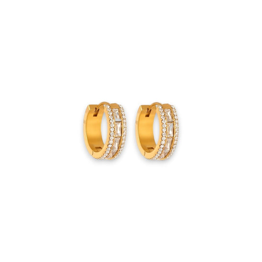 Naušnice Luxe Luxurious Zircon Hoop - gold