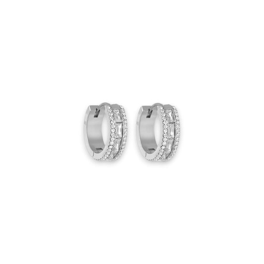 Naušnice Luxe Luxurious Zircon Hoop - silver