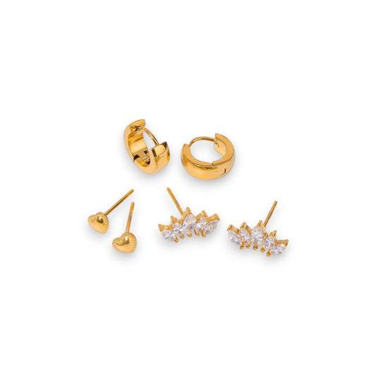 Luxe Sweet Heart Earring Set
